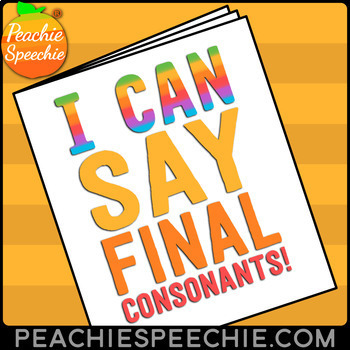 Preview of I Can Say Final Consonants - Speech Therapy Workbook