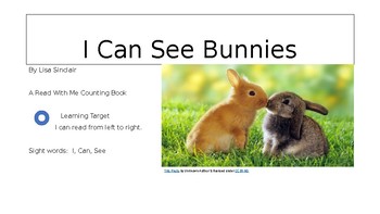 Preview of I Can See Bunnies Ebook with counting song