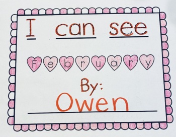 Preview of I Can See February - sight word book