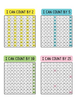 Preview of I Can Skip Count - Hundreds Charts for 2, 5, 10, and 25