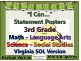 I Can...Statement Posters for 3rd Grade VA SOL's 2021 UPDA