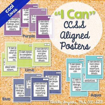 I Can Ccss Posters For Speech Language Therapy (cool Tones) For K-6th