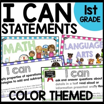 Preview of 1st Grade I Can Statements Common Core Standards ELA Math Social Studies Science