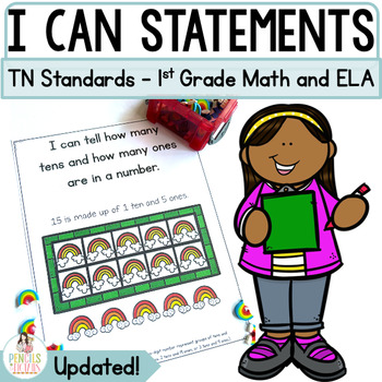 Preview of I Can Statements ELA & MATH for First Grade TN Standards