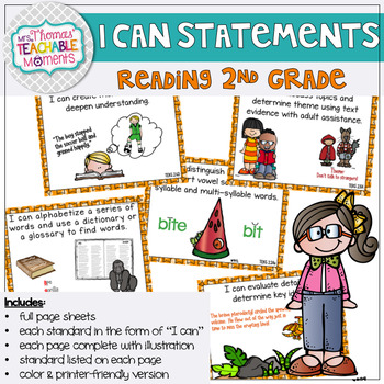 2nd Grade TEKS I Can Statements Reading by Thomas Teachable Moments