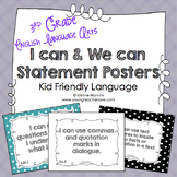 I Can Statements 3rd Grade ELA Posters | I Can & We Can - 