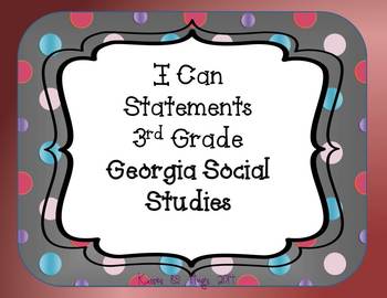 Preview of I Can Statements 3rd Grade GA Social Studies