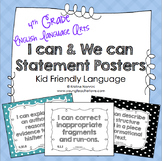 I Can Statements 4th Grade ELA Posters | I Can & We Can - 