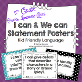 I Can Statements 5th Grade ELA Posters | I Can & We Can - 