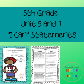 Preview of I Can Statements 5th Grade Math-Units 5 and 7
