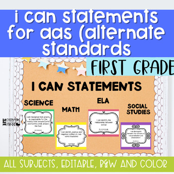 Preview of I Can Statements | Alabama Alternate Achievement (AAA) Standards | 1st Grade