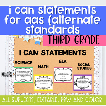 Preview of I Can Statements | Alabama Alternate Achievement (AAA) Standards | 3rd Grade
