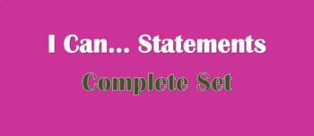 Preview of I Can Statements (All Chapters) - Common Core (8th Grade Standards)