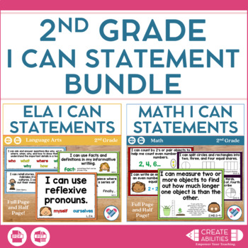 Preview of I Can Statements Bundle 2nd Grade