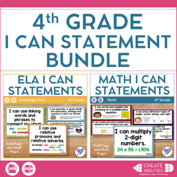 Preview of I Can Statements Bundle 4th Grade