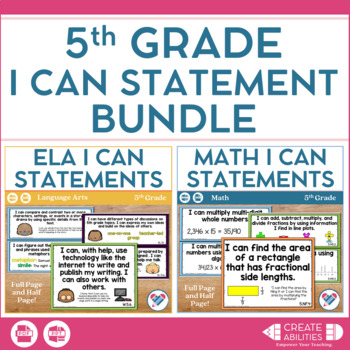 Preview of I Can Statements Bundle 5th Grade