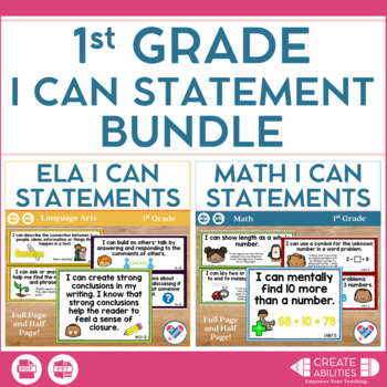 Preview of I Can Statements Bundle 1st Grade