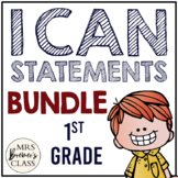 I Can Statements Charts Bundle | First Grade ELA & Math | 