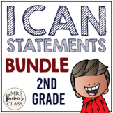 I Can Statements Charts Bundle | Second Grade ELA & Math |