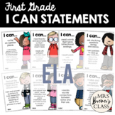 I Can Statements Charts | First Grade ELA | for Focus Boar