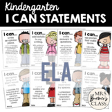 I Can Statements Charts | Kindergarten ELA | for Focus Boa
