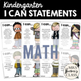 I Can Statements Charts | Kindergarten Math | for Focus Bo