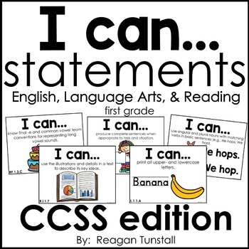 Preview of I Can Statements English Language Arts and Reading CCSS edition First Grade