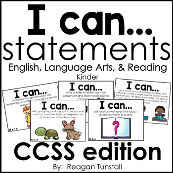 Preview of I Can Statements English Language Arts and Reading CCSS edition Kindergarten