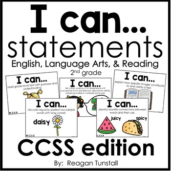 Preview of I Can Statements English Language Arts and Reading CCSS edition Second Grade