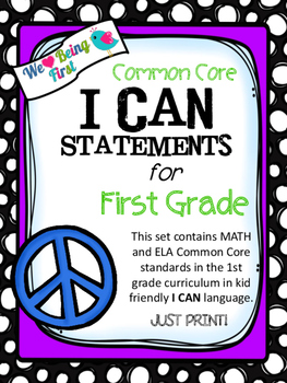 I Can Statements For First Grade- Peace 70's Theme