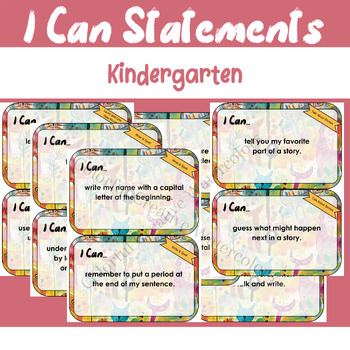 Preview of I Can Statements - Kindergarten