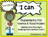 I Can Statements Kindergarten Science & Social Studies