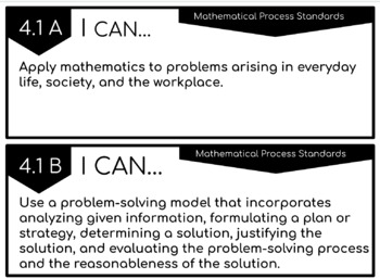 Preview of I Can Statements Math