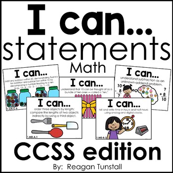 Preview of I Can Statements Math CCSS edition First Grade