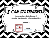 I Can Statements - Reading Standards for Informational Tex