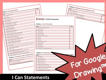 Preview of I Can Statements Rubric for Google Drawings™ Technology Assessments