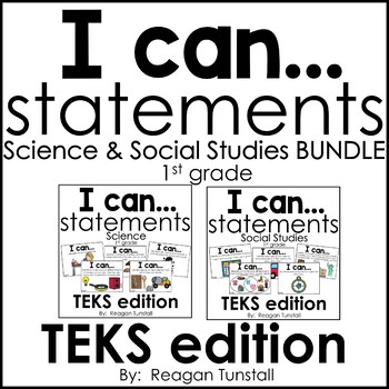 Preview of I Can Statements Science & Social Studies TEKS Bundle First Grade