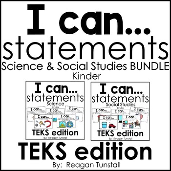 Preview of I Can Statements Science & Social Studies TEKS Bundle Kindergarten