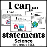 I Can Statements Science TEKS edition Third Grade