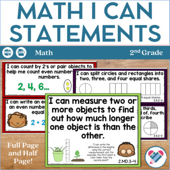 Preview of I Can Statements 2nd Grade Math