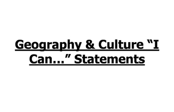 Preview of I Can Statements for 6th Grade Social Studies