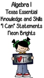 I Can Statements for Algebra I (Neon Brights)