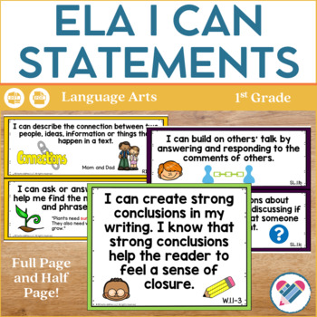 Preview of I Can Statements 1st Grade ELA