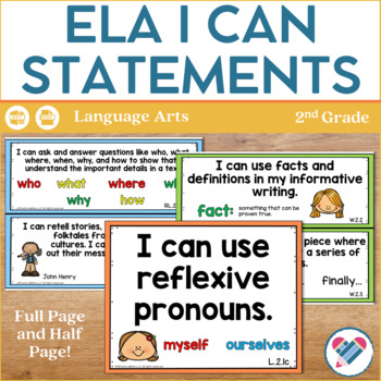 Preview of I Can Statements 2nd Grade ELA