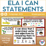 I Can Statements Kindergarten ELA