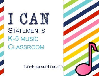 Preview of I Can Statements for K-5 Elementary Music Classroom