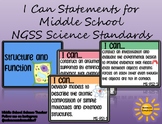 I Can... Statements for Middle School Grades 6-8 NGSS Scie