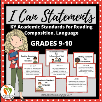 Preview of I Can Statements Reading, Writing, Language Standards Grades 9-10