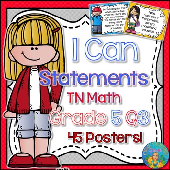 Preview of I Can Statements for TN and Common Core Math Grade 5 Third Quarter