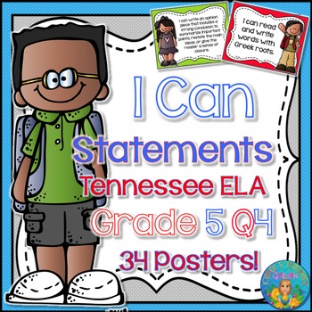 Preview of I Can Statements for Tennessee and Common Core ELA Grade 5 Fourth  Quarter